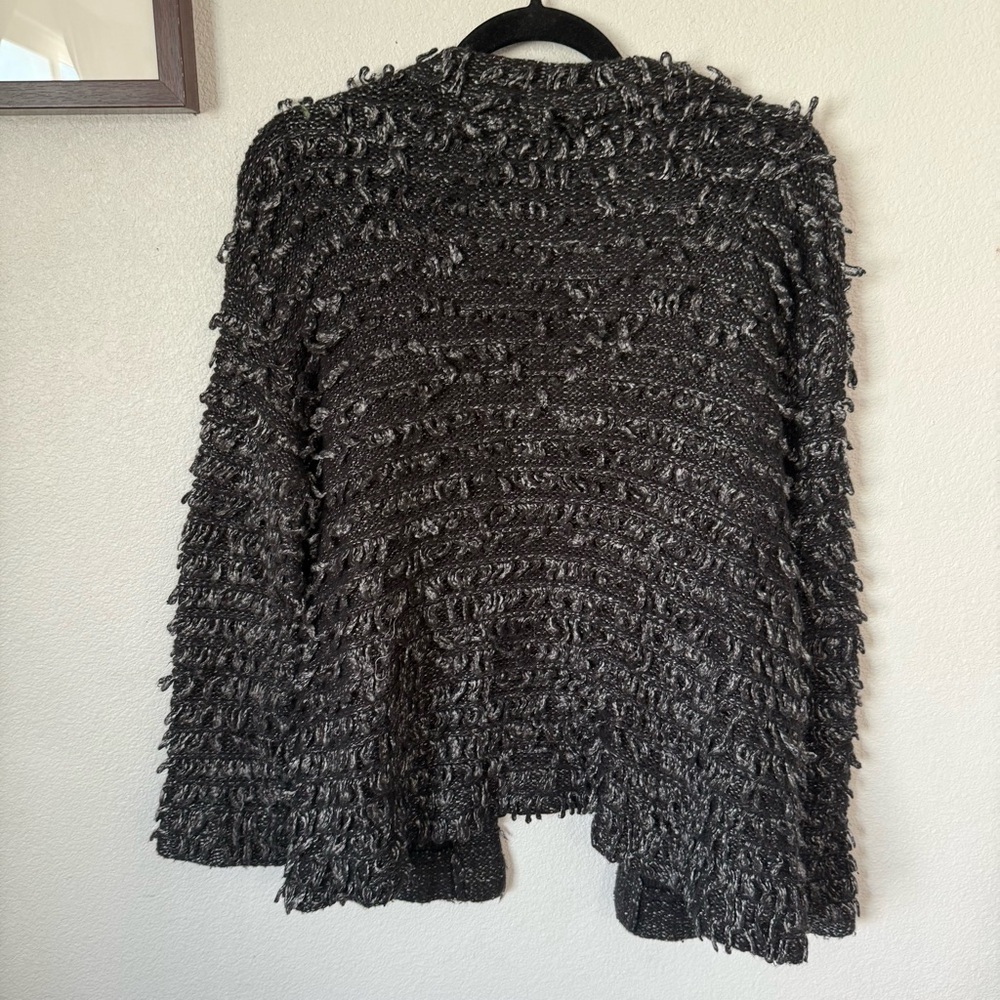 The Great Monster loop knit yarn cardigan sweater Metallic Black 1 Small - Picture 5 of 8